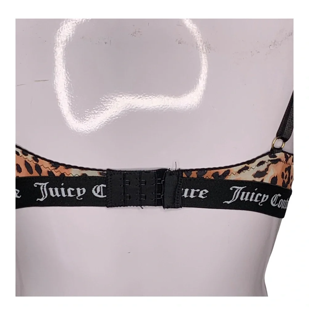 Juicy Couture Cheetah Leopard Print Push UP Bra Branded Elastic Band Size 34B
